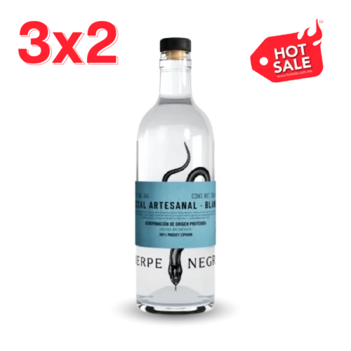 Mezcal Artesanal Sierpe Negra Espadín, Etiqueta Azul 40%