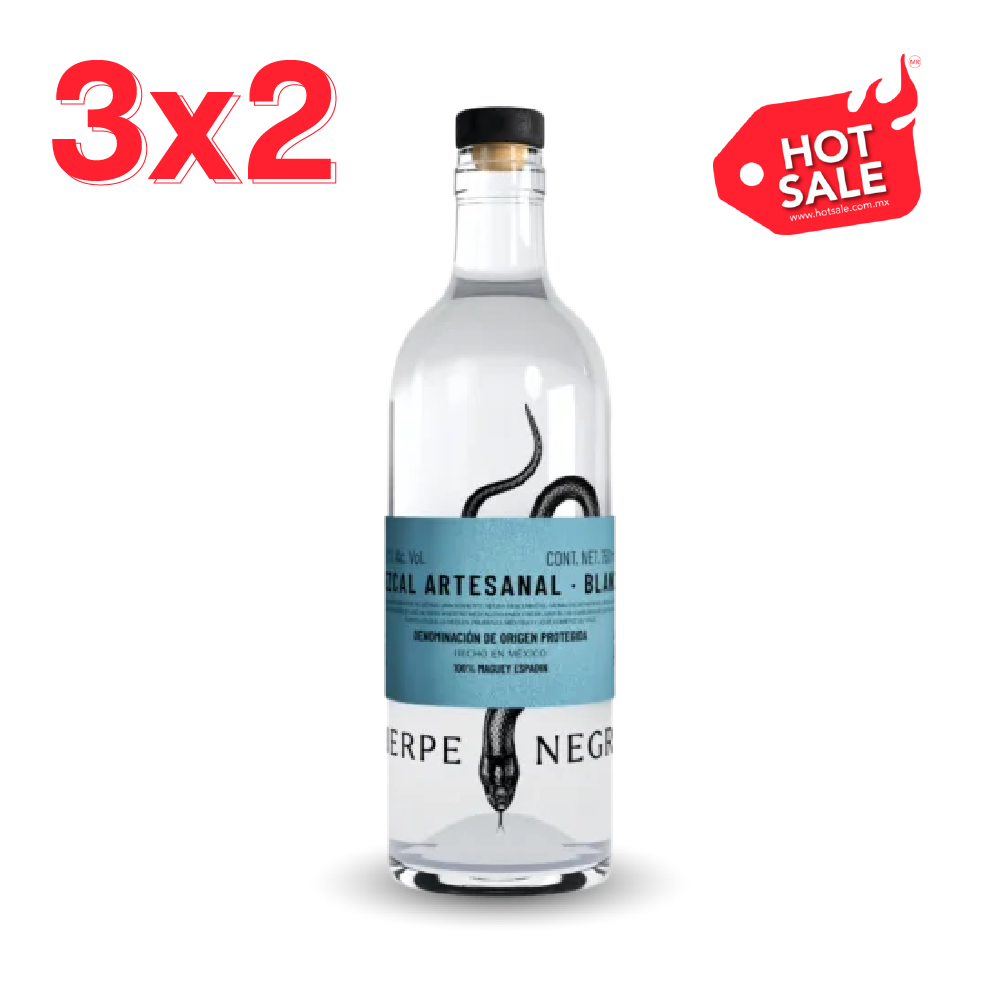 Mezcal Artesanal Sierpe Negra Espadín, Etiqueta Azul 40%