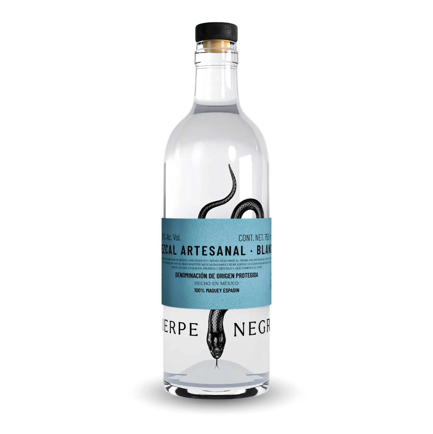 Mezcal Artesanal Sierpe Negra Espadín, Etiqueta Azul 40%