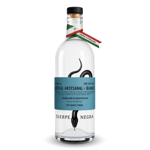 Mezcal Artesanal Sierpe Negra Espadín, Etiqueta Azul 40% Edicion Futbolera