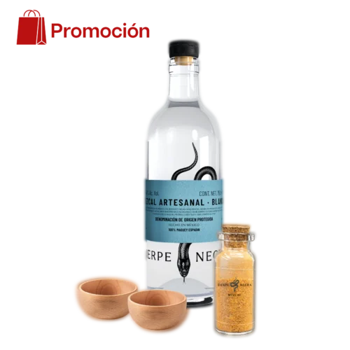 Mezcal Artesanal Sierpe Negra Espadín, Etiqueta Azul 40%