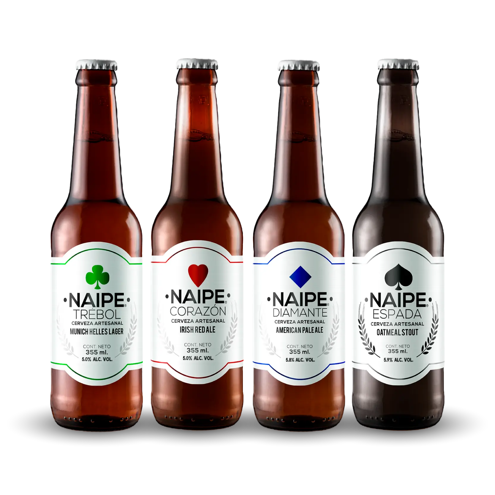 4 Pack Cervezas Artesanales Naipe - Variedad De Sabores