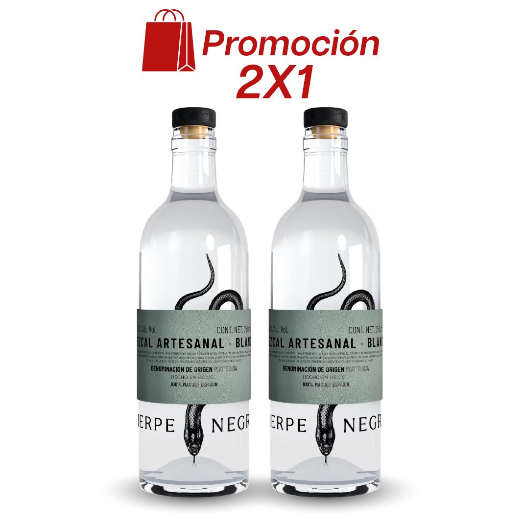 2 x 1 Mezcal Sierpe Negra Artesanal Espadín Premium 45% Alc. Vol.